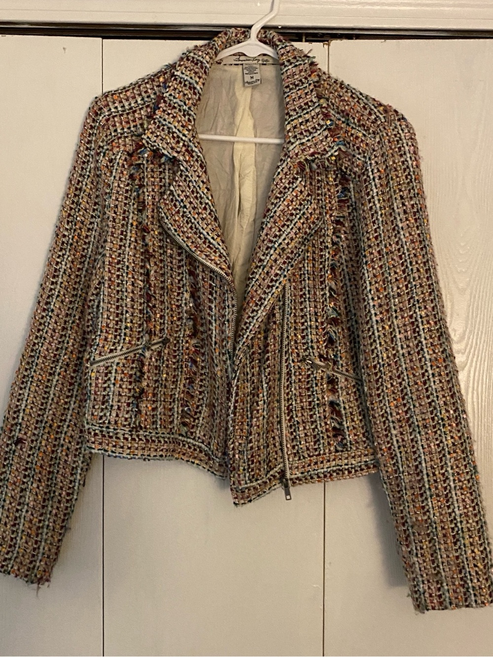 American Rag Multicolor Tweed Zip-Front Blazer